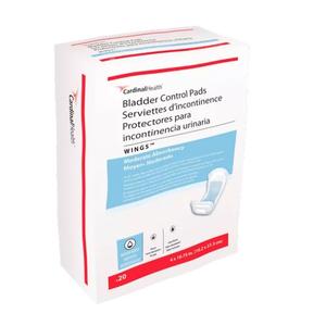 Cardinal Health Wings™ Bladder Control Pads, 4" x 10.75"