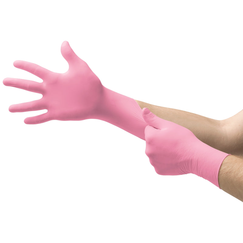 Ansell Micro-Touch® NitraFree™  Nitrile Pink Exam Gloves 100/Box