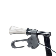 Close-up of a bow sight attachment on a white background