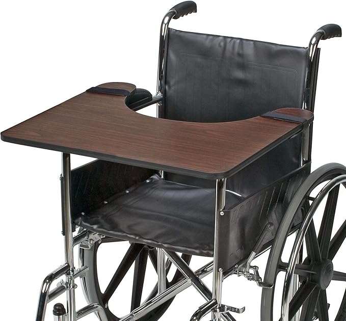 DMI Universal Hardwood Wheelchair Lap Tray Table (Contoured Cutout)