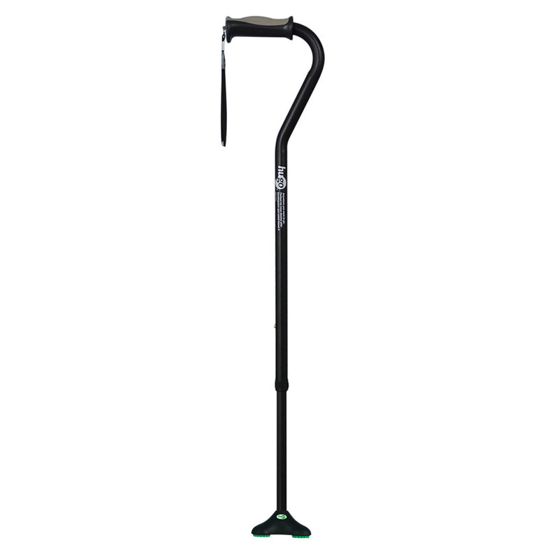 Black cane on a white background