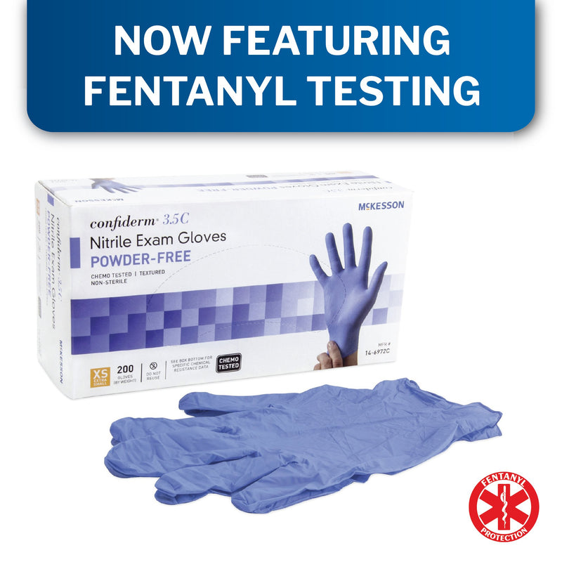 McKesson Confiderm® 3.5C Blue Nitrile Exam Glove 200/Box