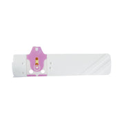 White headband with a pink clip on a white background