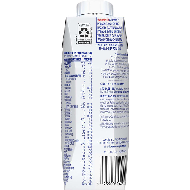 Compleat Pediatric Original 1.0 Real Food Formula - 8.45 oz Unflavored Tube Feeding