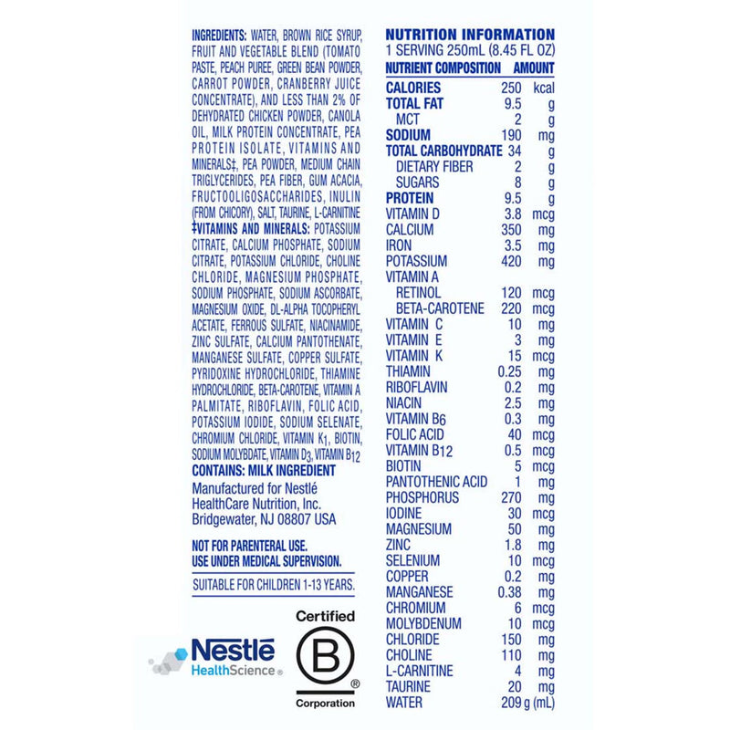 Compleat Pediatric Original 1.0 Real Food Formula - 8.45 oz Unflavored Tube Feeding