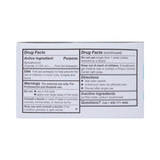 Drug facts label on a white background