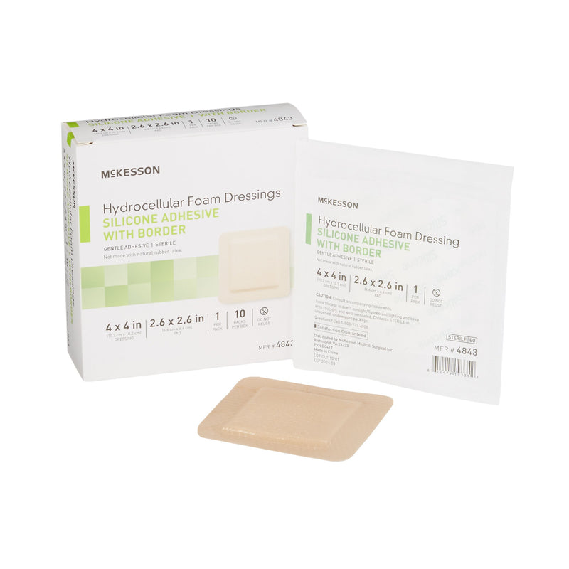 McKesson Silicone Foam Dressing - 7-Day Wear, Gentle Adhesive