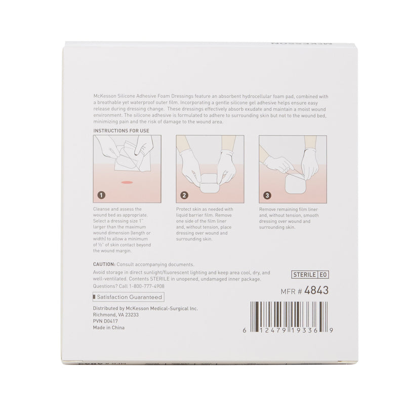 McKesson Silicone Foam Dressing - 7-Day Wear, Gentle Adhesive