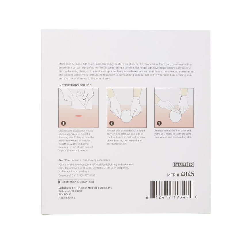 Back of a medical packaging box with instructions and branding details.
