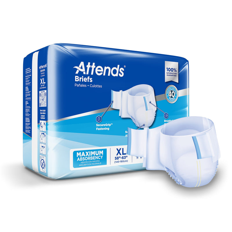 Attends Adult Incontinence Briefs, X-Large, Heavy Absorbency