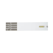 White test strip with geometric patterns on a white background