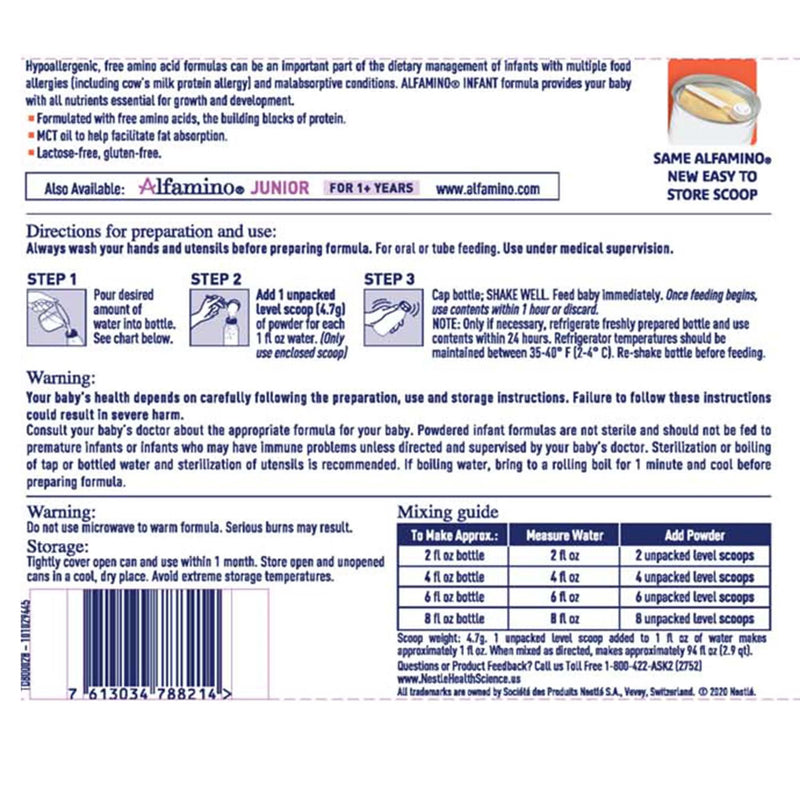 Alfamino® Hypoallergenic Amino Acid-Based Infant Formula - 14.1 oz Can