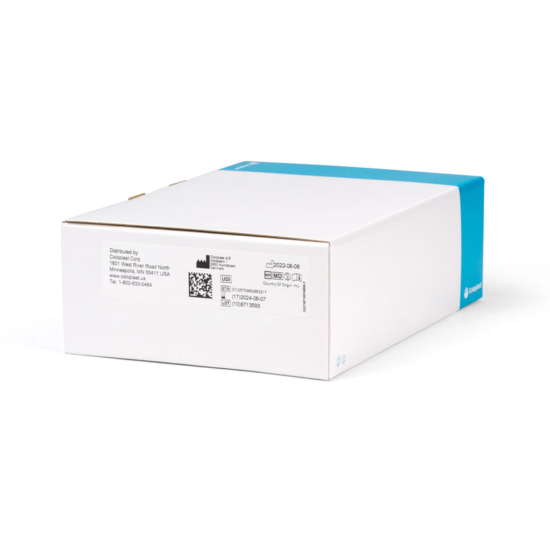 White box with blue top corner on a white background