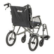 Black and gray wheelchair with 'Drive' branding on a white background
