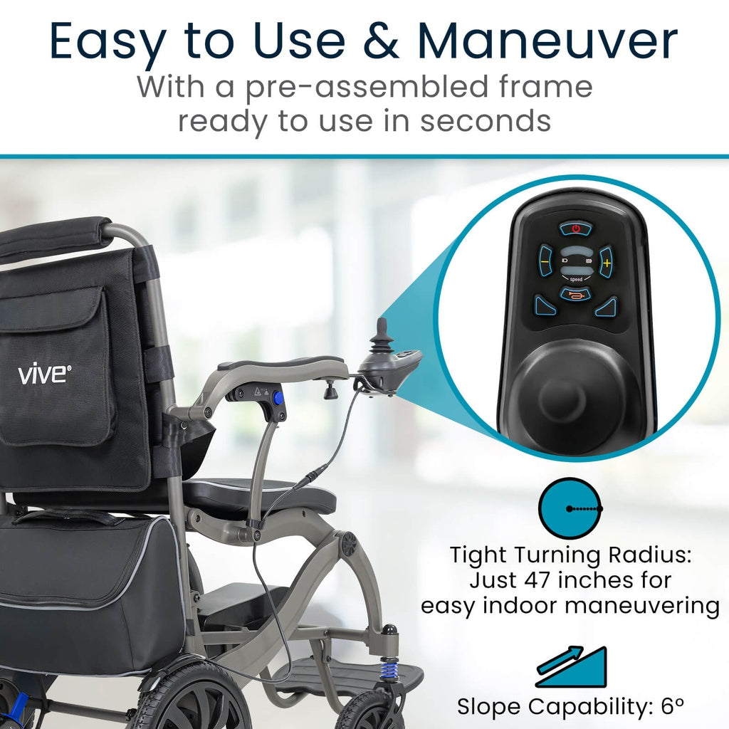 Rollator with pre-assembled frame and control panel, featuring the brand 'vive'.