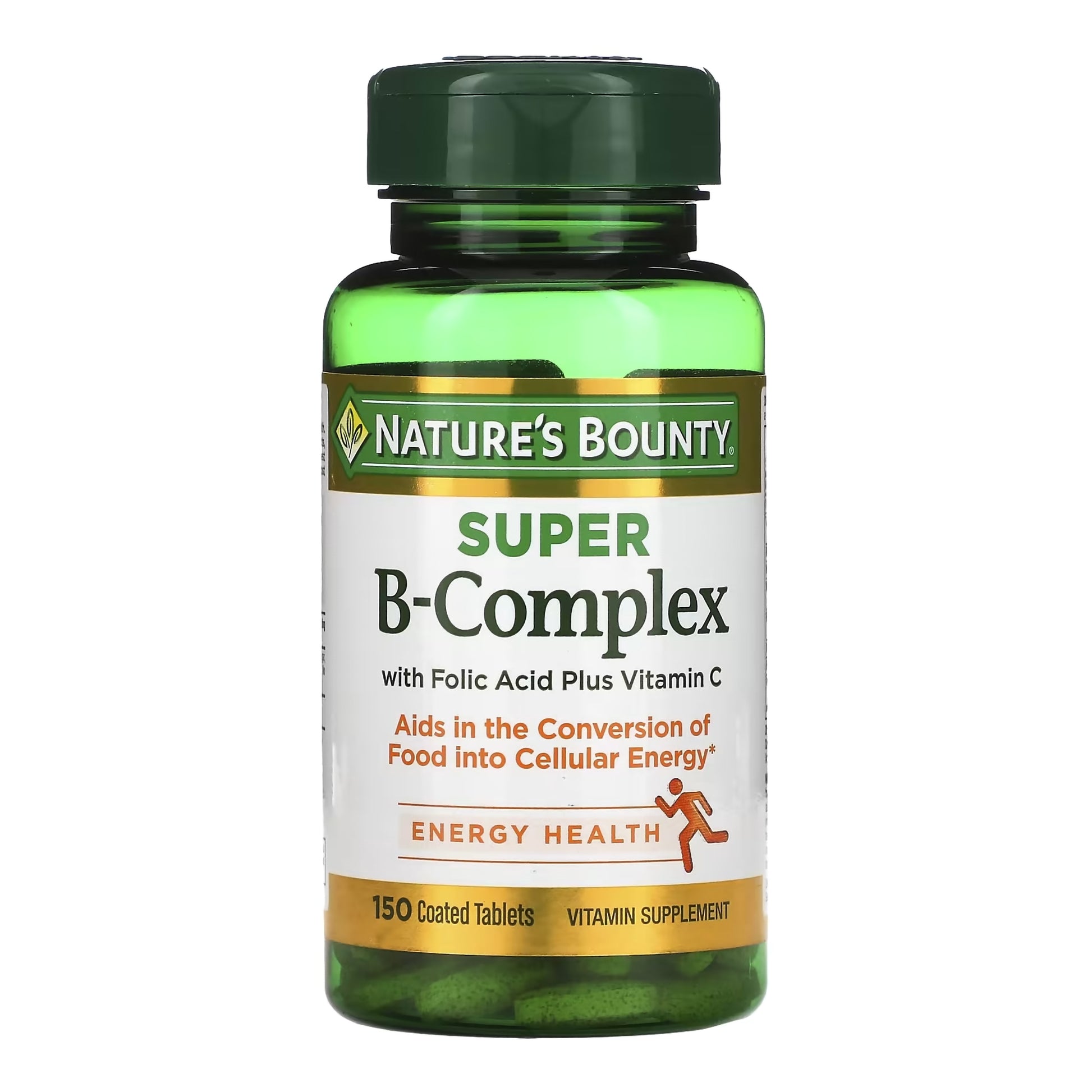 Nature's Bounty Super B-Complex supplement bottle on a white background