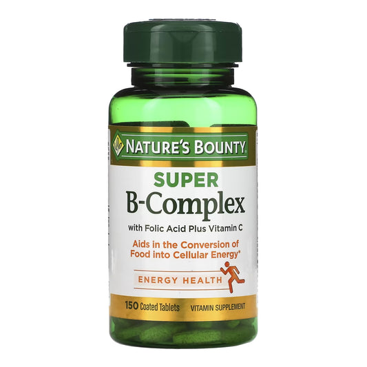Nature's Bounty Super B-Complex supplement bottle on a white background