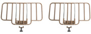 Two half bed rails on a white background