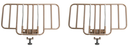 Two half bed rails on a white background