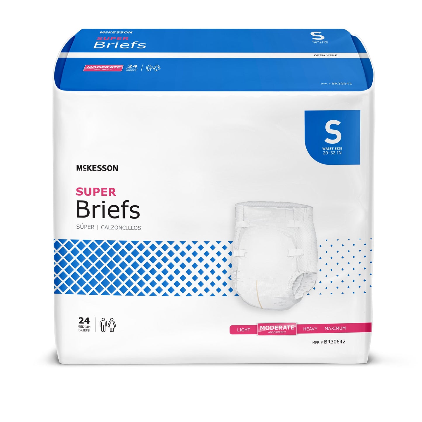 Package of McKesson Super Briefs on a white background