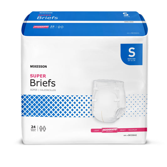 Package of McKesson Super Briefs on a white background