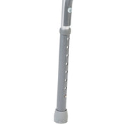 Gray crutch handle with holes on a white background