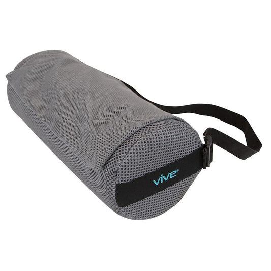Gray mesh roller with black strap and 'Vive' branding on a white background