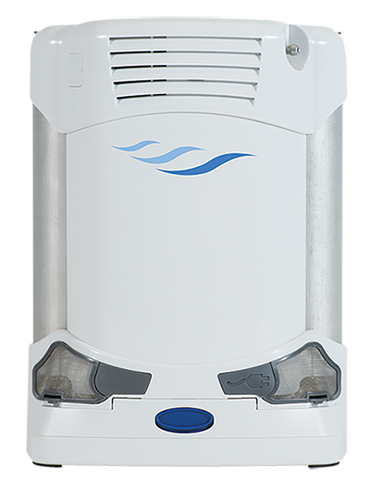White concentrator with blue accents on a white background