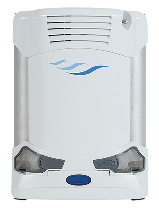 White concentrator with blue accents on a white background