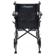 Black wheelchair with 'Proactive Medical Products' logo on a white background