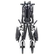 Black folding bicycle on a white background