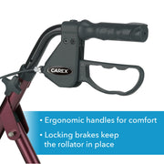 Carex Aluminum Folding Rollator Walker
