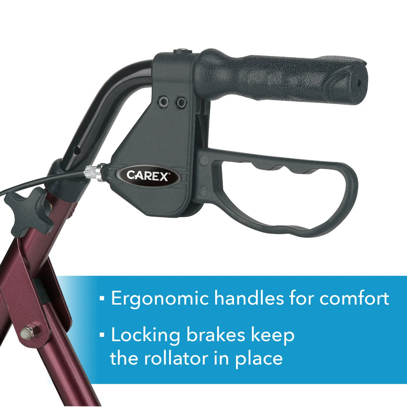 Carex Aluminum Folding Rollator Walker