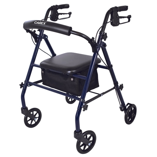 Carex Steel Rolling Walker with Seat