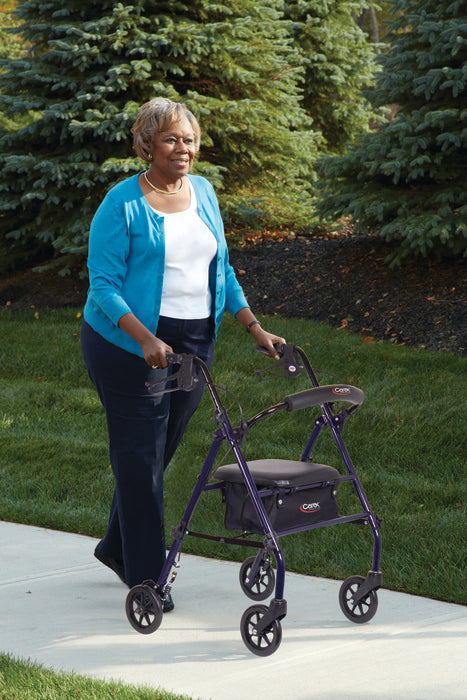 Carex Steel Rolling Walker with Seat