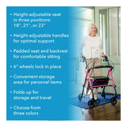 Step 'N Rest Adjustable Rolling Walker