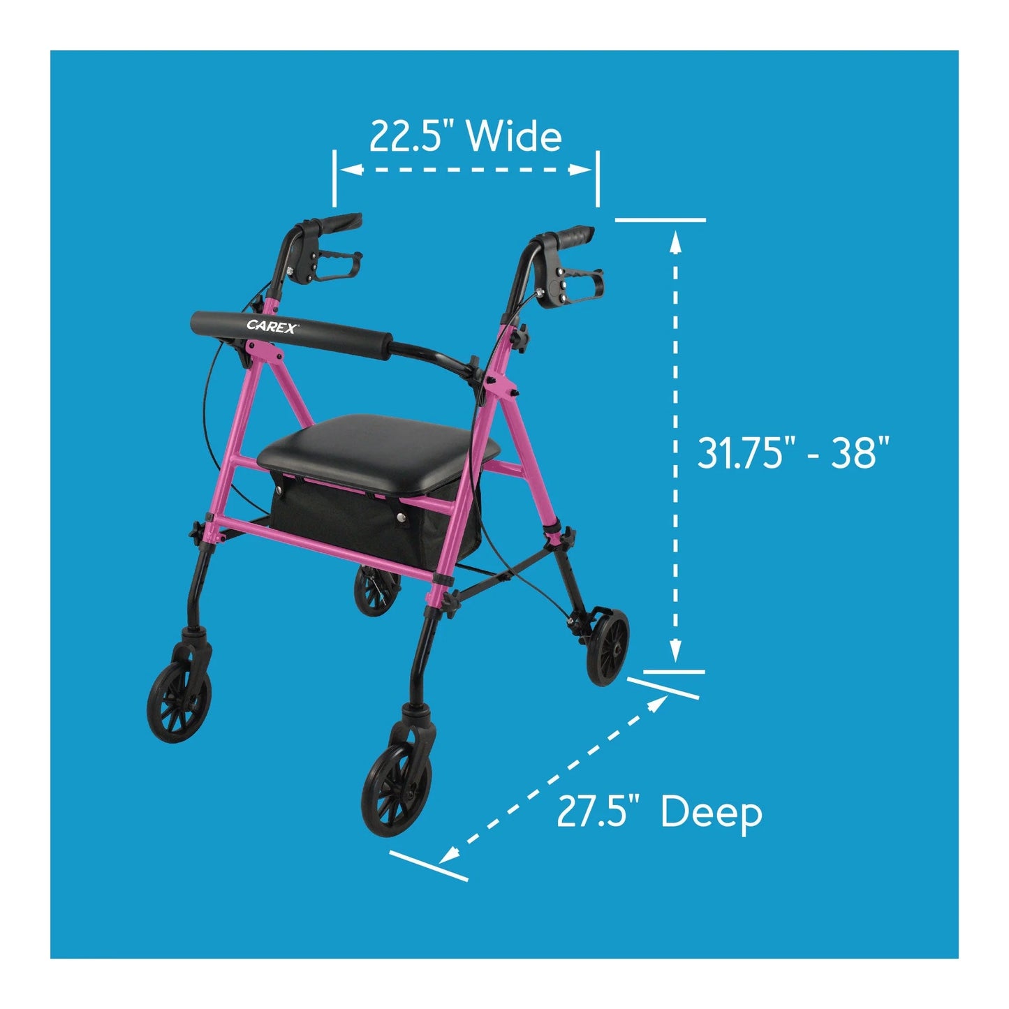 Step 'N Rest Adjustable Rolling Walker