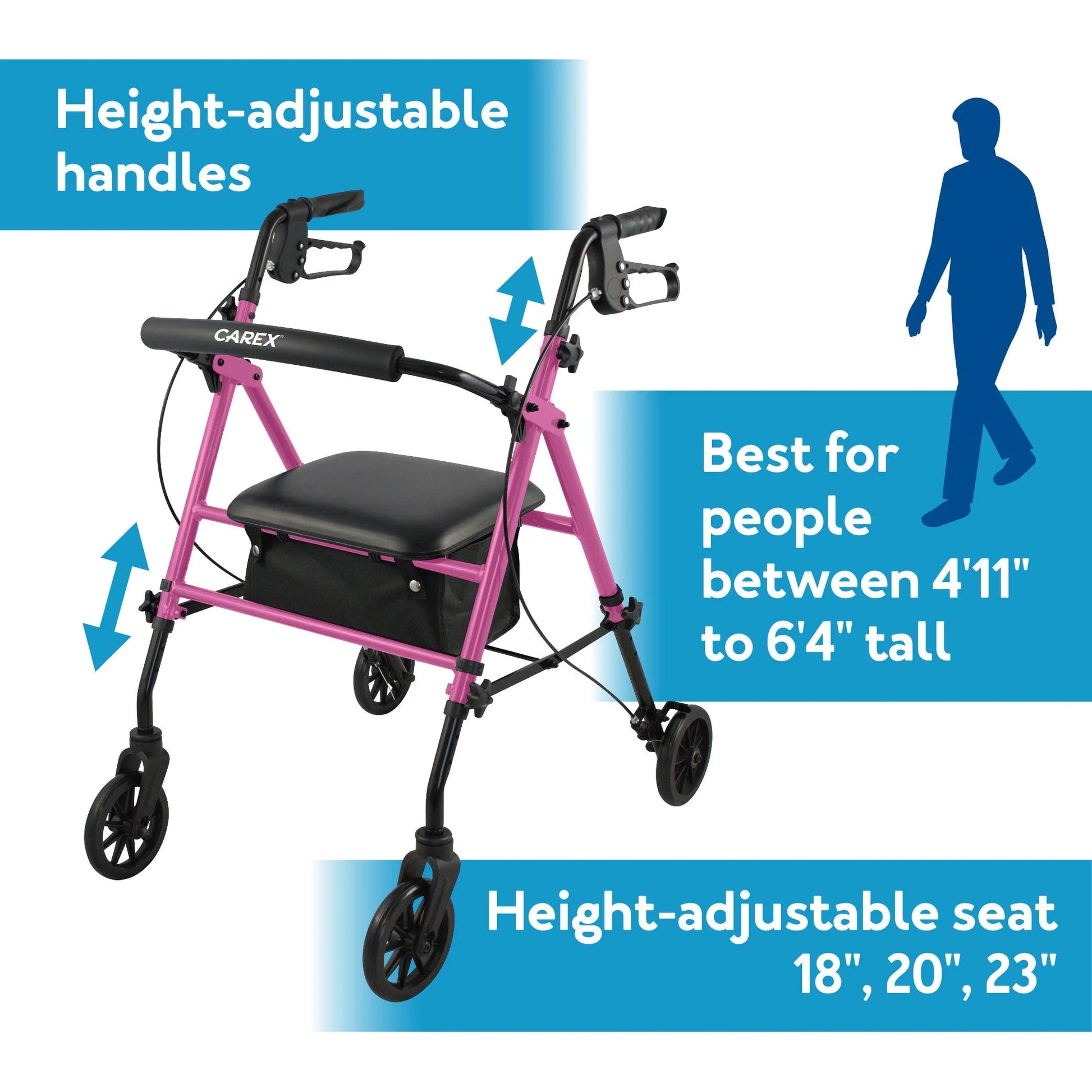 Step 'N Rest Adjustable Rolling Walker