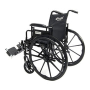 Black wheelchair with visible Proactive Healthcare logo on a white background