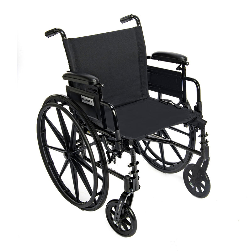 Black wheelchair on a white background