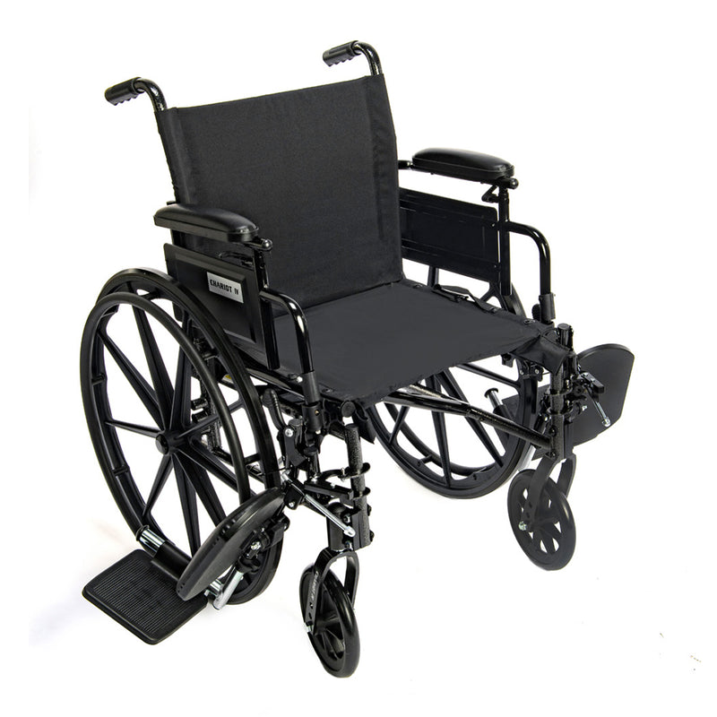 Black wheelchair on a white background
