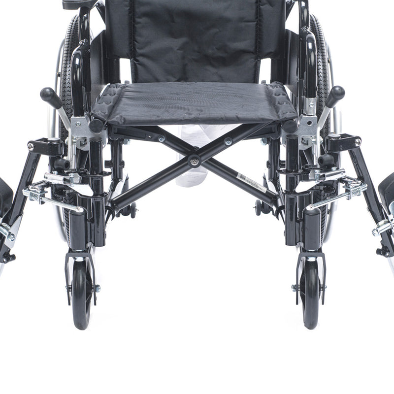 Black manual wheelchair on a white background