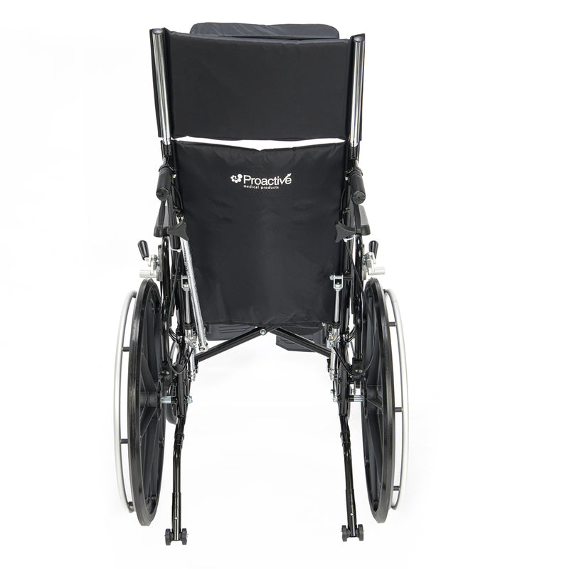 Black wheelchair with 'Proactive' branding on a white background