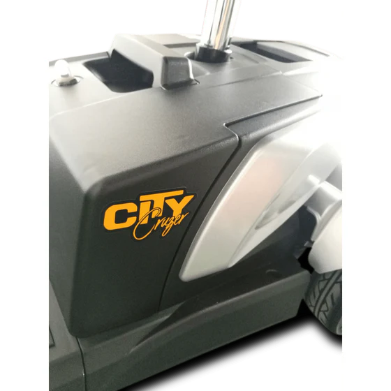 Close-up of a golf club with 'City Cruzer' branding on a white background