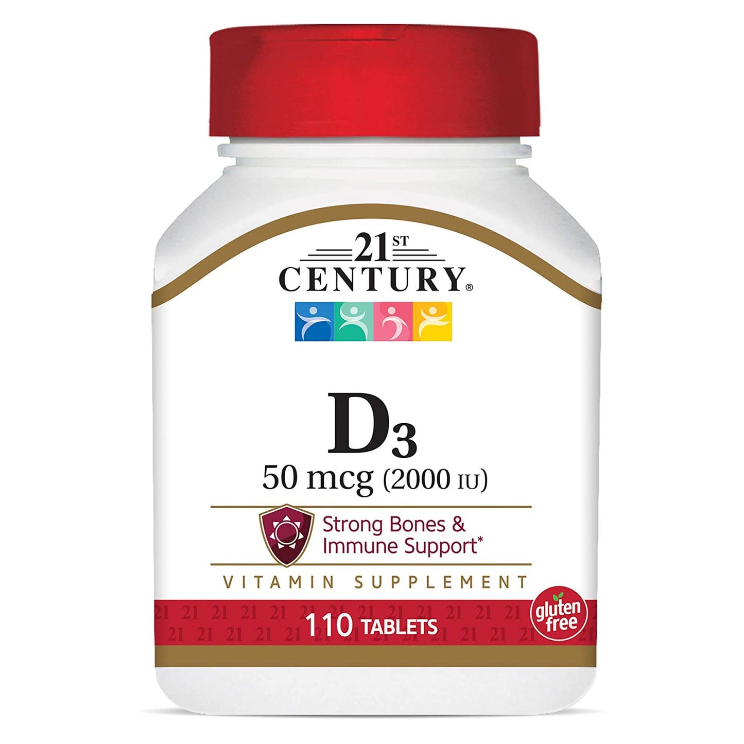 21st Century D3 vitamin supplement bottle on a white background