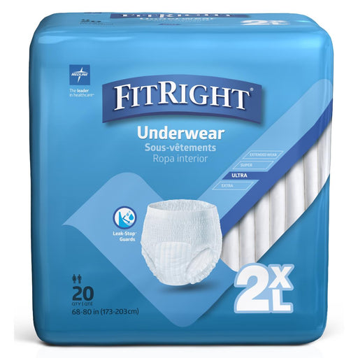 Package of FitRight undergarments with blue and white design