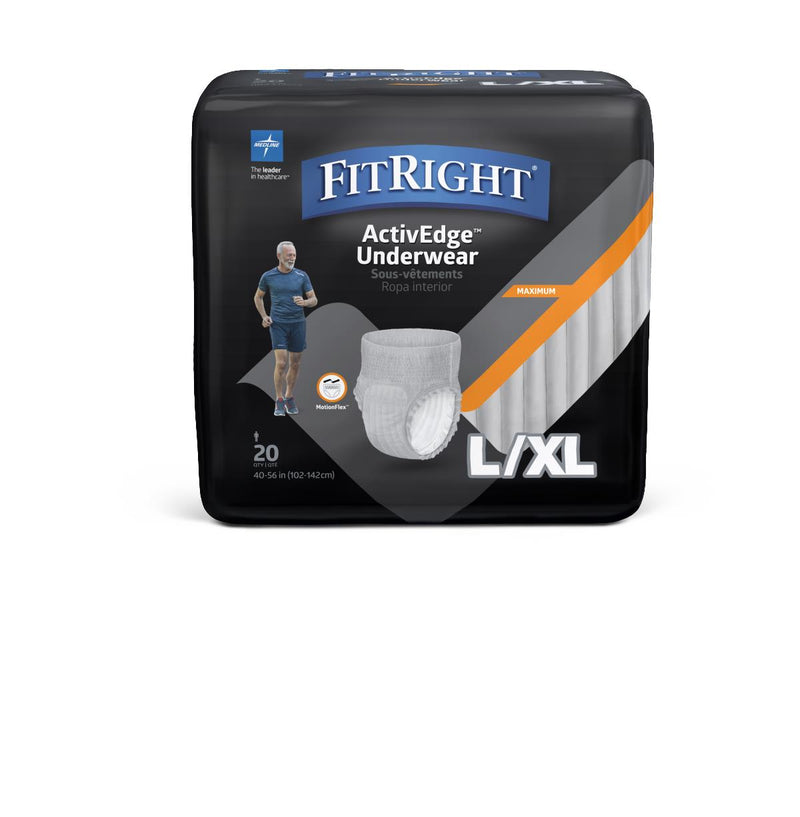 Medline FitRight ActiveEdge Ultra Underwear for Men, L/XL