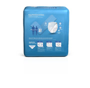 Blue package of adult diapers with instructions on a white background