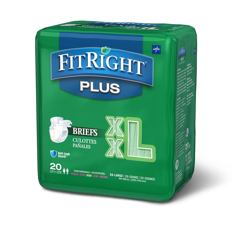 Box of FitRight Plus briefs on a white background