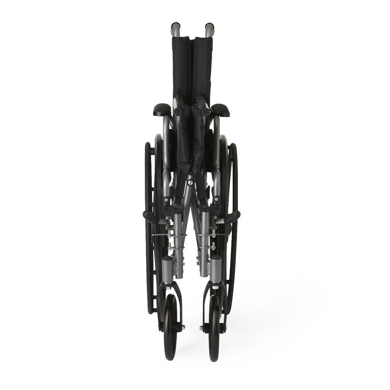 Black manual wheelchair on a white background